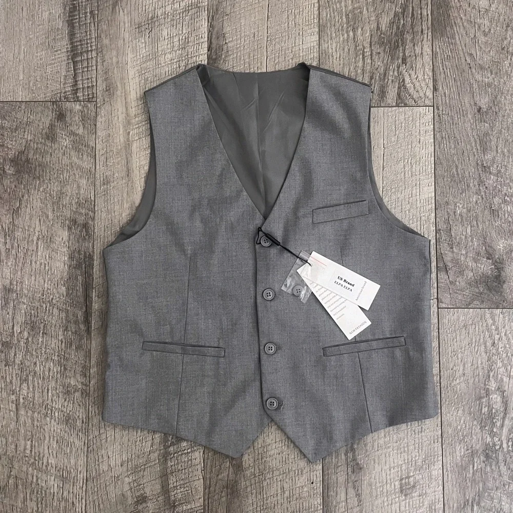 ELPA ELPA Boys Grey Formal Suit Vest MK2819-MJ1 Size 16 NWT